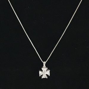 Sterling silver chain and cross pendant